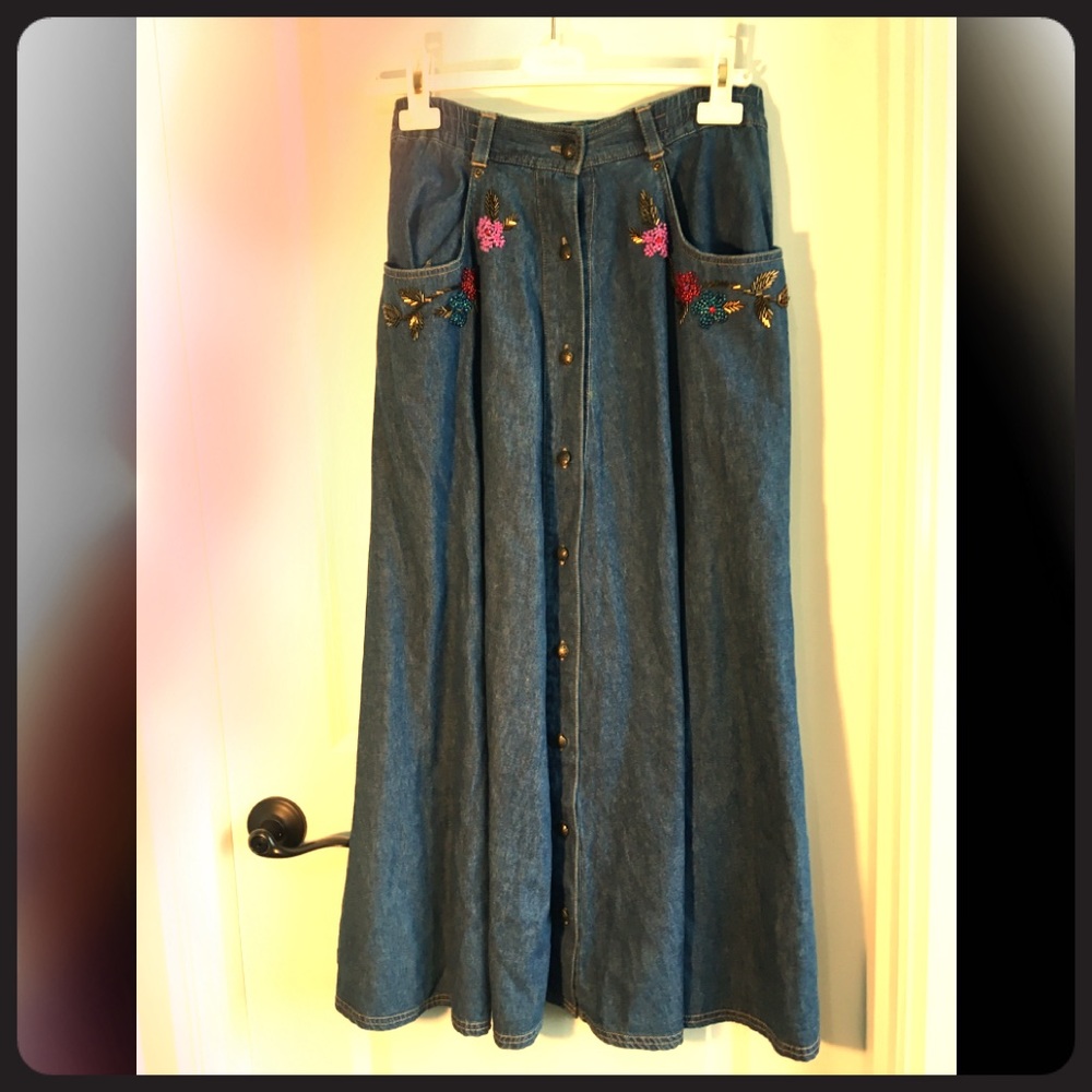 ❤️ Vintage Carole Little Sport 8 Jeans long Skirt